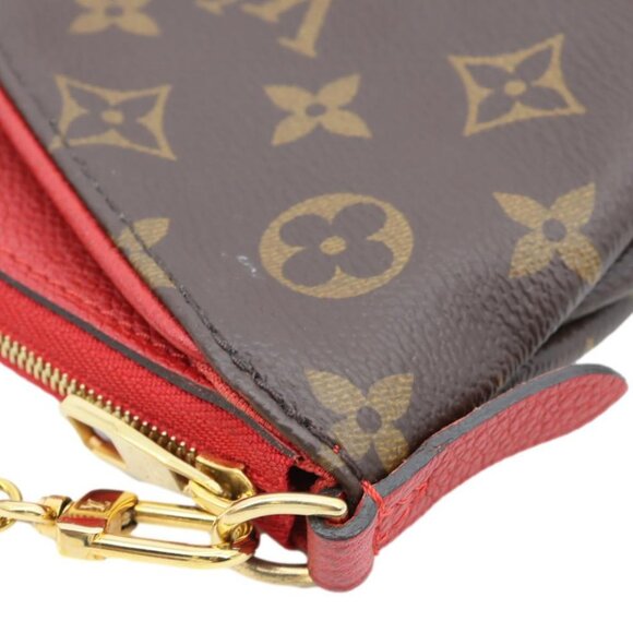 Louis Vuitton  Pallas Monogram Canvas Clutch Crossbody Bag Red - Picture 5 of 12